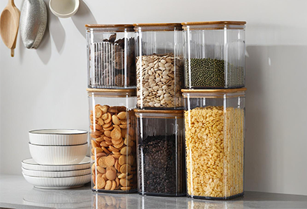 Food Storage Jars with Bamboo Lids