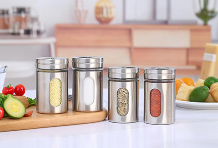 WISHOME Stainless Steel Spice Jar Main Product Image