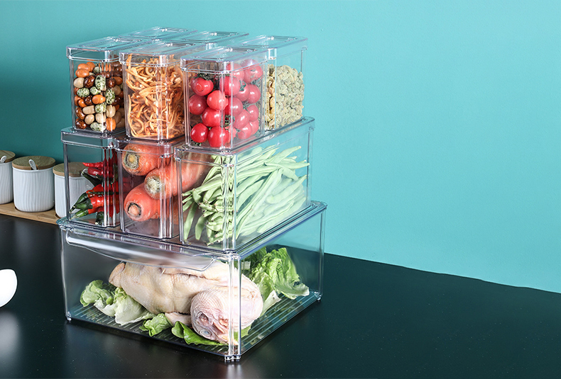 10pcs Square Plastic Fridge Storage Container