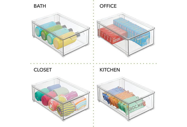 clear storage bins