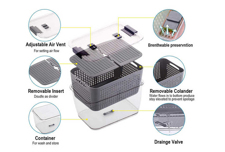 Square Plastic Fridge Storage Container