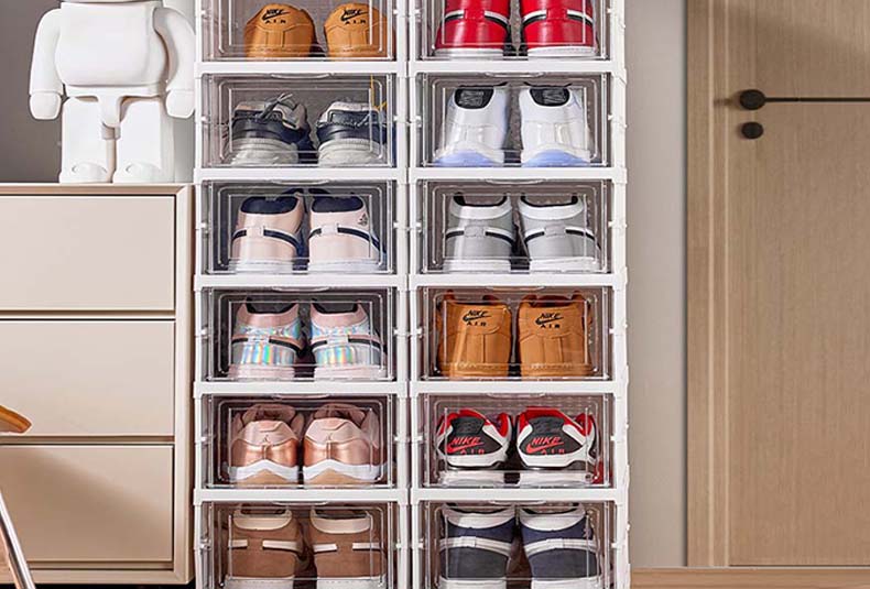 transparent shoe cabinet