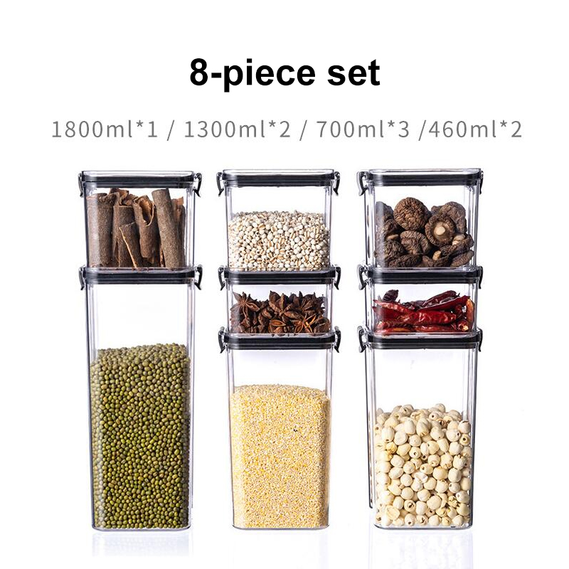 PET 6pcs Sealed Keeping Fresh Food Storage Container