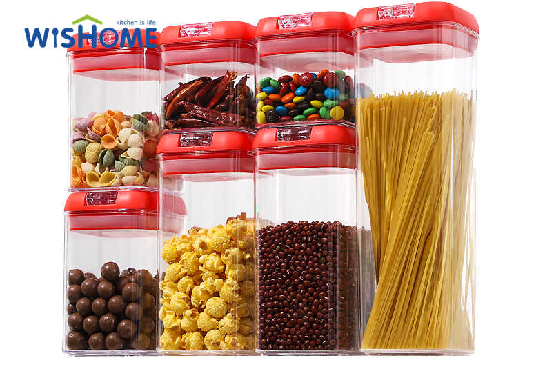 Pack Of 7 Red Lid BPA Free Kitchen Durable Food Storage Container