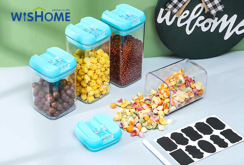 7pcs Blue Lid BPA Free Kitchen Durable Food Storage Container