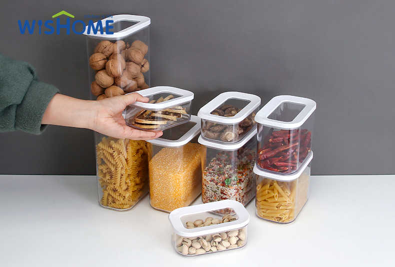 High Quality Airtight Transparency Storage Box Kitchen Food Storage Containers Skylight Jar Keep Fresh Containers