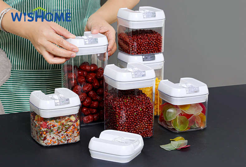 7pcs set Airtight food storage containers plastic cereal containers with airtight lids