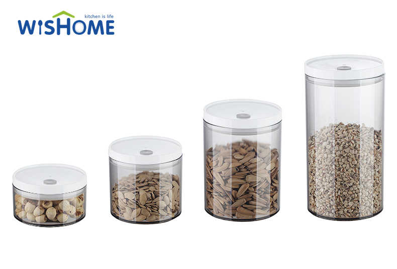 2022 New Designing Vacuum Round Plastic Food Cereal Storage Containers With Lids Food Storage Container