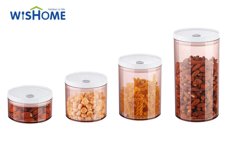 2022 New Designing Vacuum Round Plastic Food Cereal Storage Containers With Lids Food Storage Container