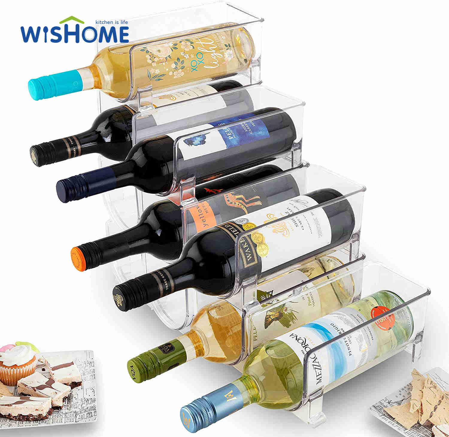 Stackable Wine Rack Standing Wine Shelf Holds Beer Pop Soda Cans