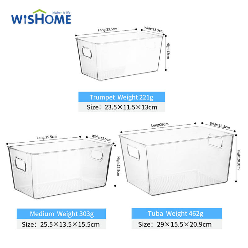 3 Sizes Refrigerator Organizer Bins Stackable Fridge Plastic Storage Bins for Freezer Kitchen Countertops Fridge Organization