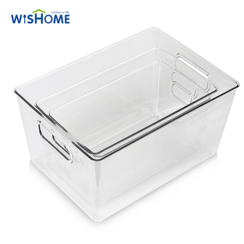 3 Sizes Refrigerator Organizer Bins Stackable Fridge Plastic Storage Bins for Freezer Kitchen Countertops Fridge Organization