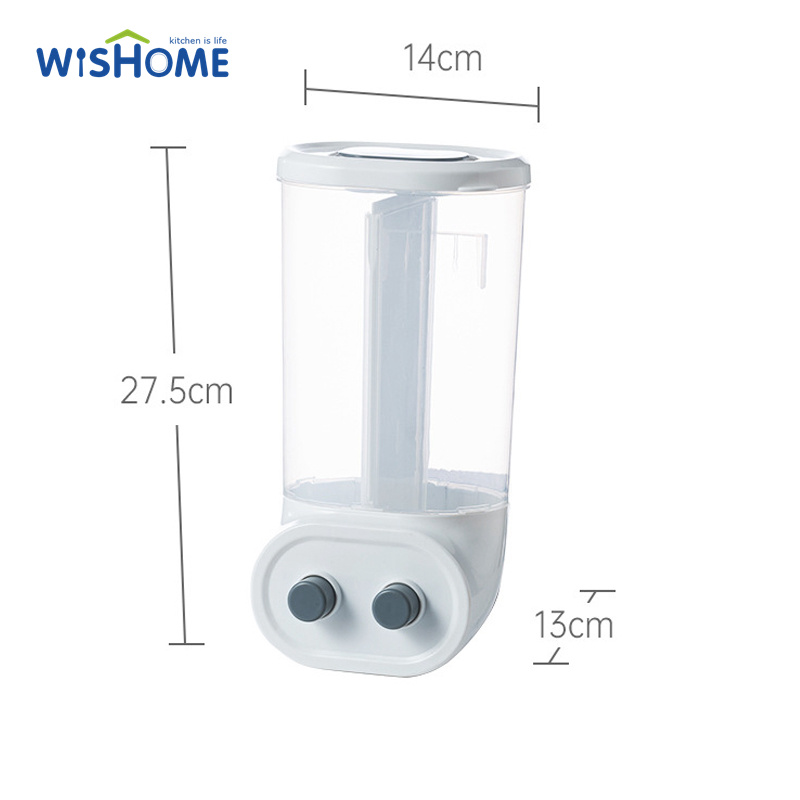 Wall-Mounted Grain Dispenser Dry Food Dispensers Large Airtight Food Storage Containers PP Kitchen Rice Dispenser