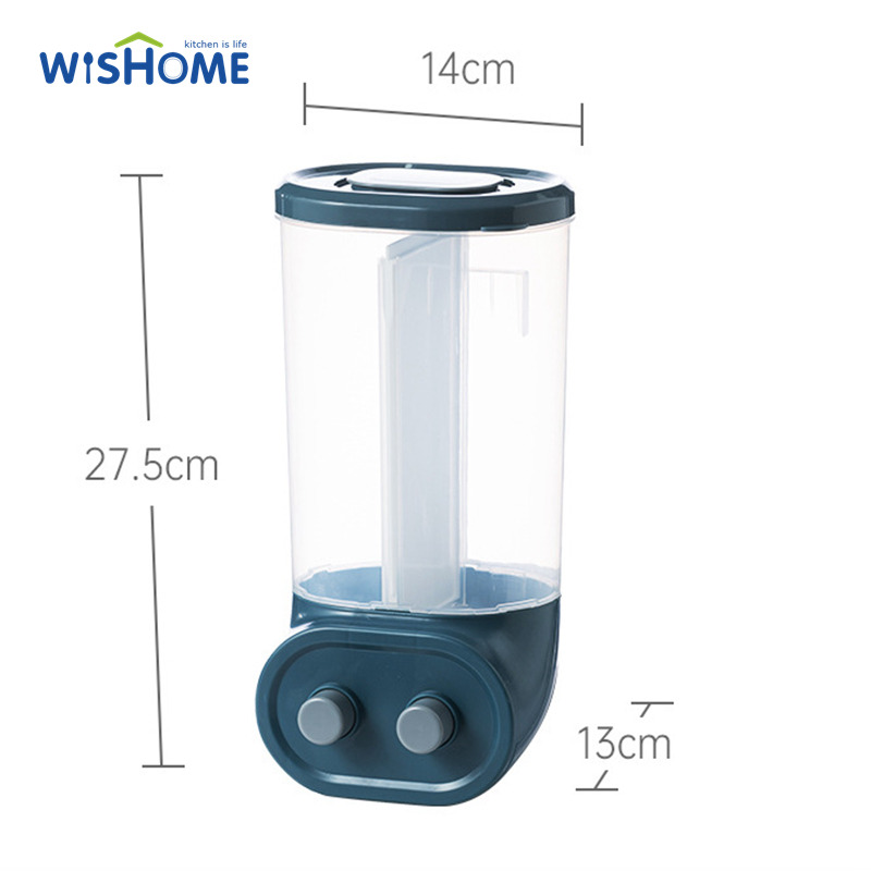 Wall-Mounted Grain Dispenser Dry Food Dispensers Large Airtight Food Storage Containers PP Kitchen Rice Dispenser