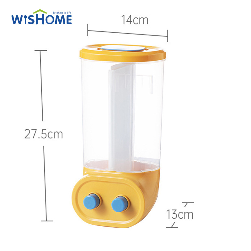 Wall-Mounted Grain Dispenser Dry Food Dispensers Large Airtight Food Storage Containers PP Kitchen Rice Dispenser