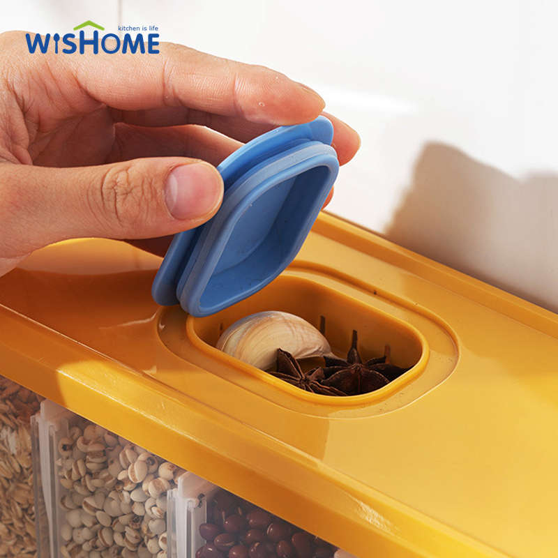 Wall-Mounted Grain Dispenser Dry Food Dispensers Large Airtight Food Storage Containers PP Kitchen Rice Dispenser