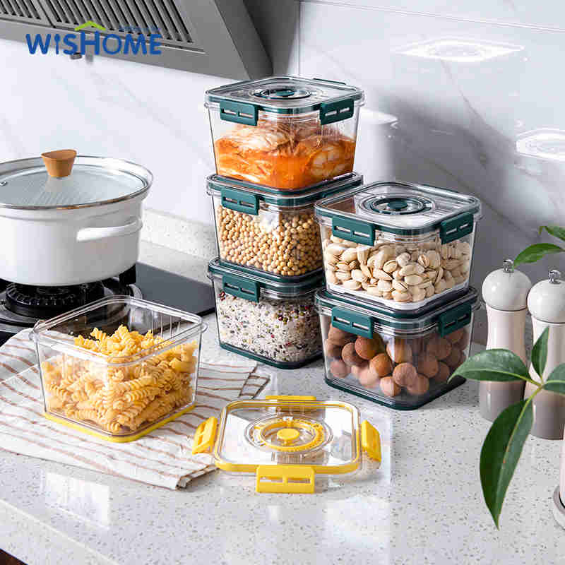 Pack of 3 Airtight Square Timing Keeping Fresh Refrigerator Food Storage Container Large Capacity& Refrigerator Storage Box