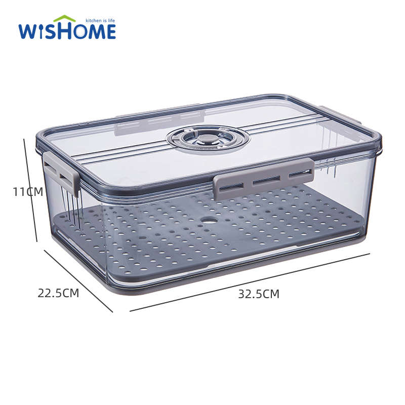 Amazon Hot Sale Transparent Fridge BPA Free Container Storage Box Crisper Refrigerator Fresh Keeping Storage Container