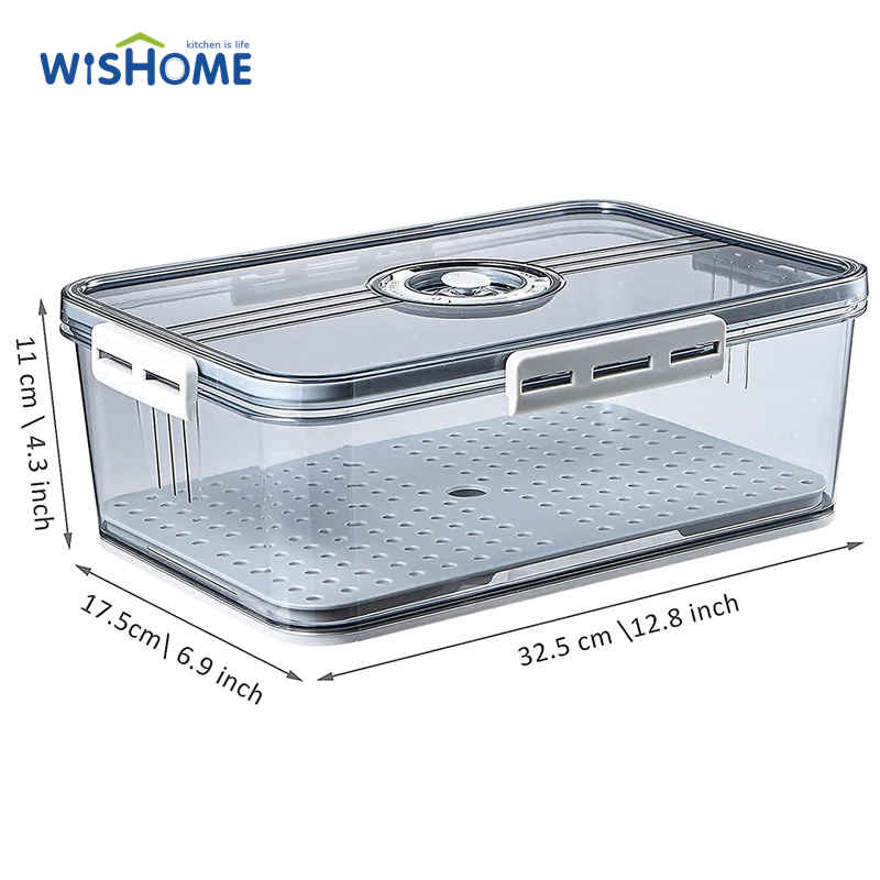 Clear Plastic Food Storage Timekeeping Food Storage Containers Stackable Fresh-keeping Box for Refrigerator with Lid