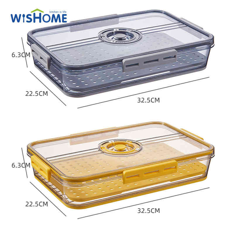 Transparent Refrigerator Food Storage Container Dumpling Storage Box Fresh Keeper Bins Fridge Food Storage Box