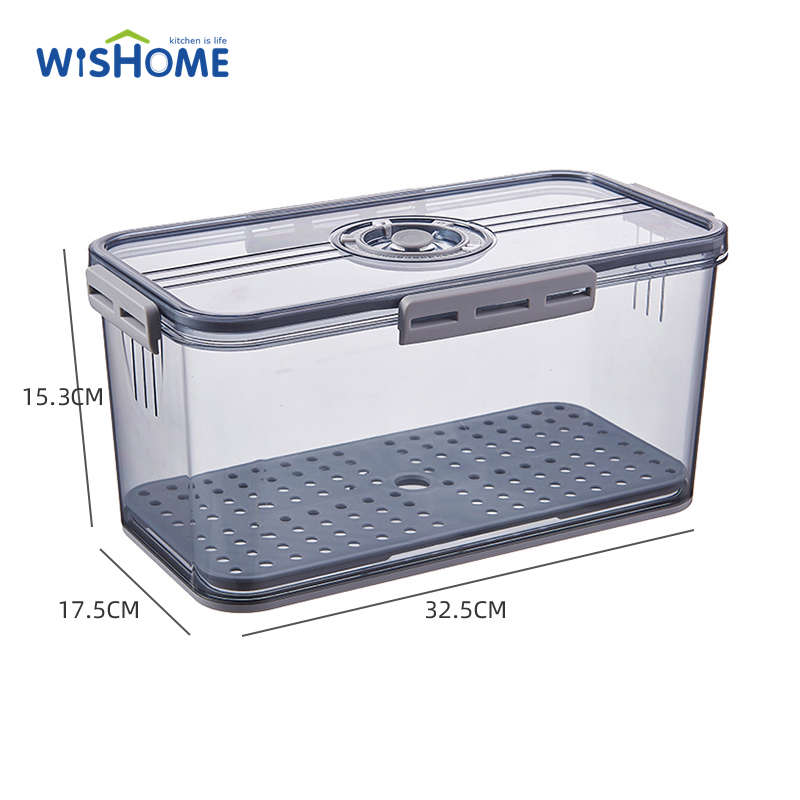 Good Quality Transparent Kitchen Fridge Fresh-keeping Boxes Seal Timing Refrigerator Food Storage Box with Airtight Lid