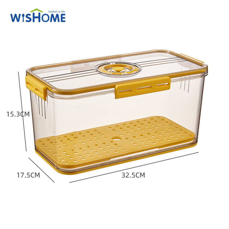 Good Quality Transparent Kitchen Fridge Fresh-keeping Boxes Seal Timing Refrigerator Food Storage Box with Airtight Lid