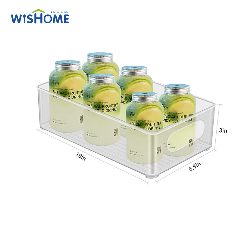 Transparent Pack of 4 Stackable Food Storage Box Household Refrigerator Organizer Bins Multifunctional Food Storage Container