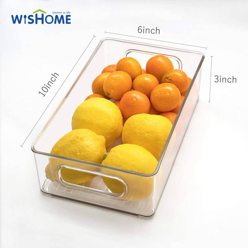 Transparent Pack of 4 Stackable Food Storage Box Household Refrigerator Organizer Bins Multifunctional Food Storage Container